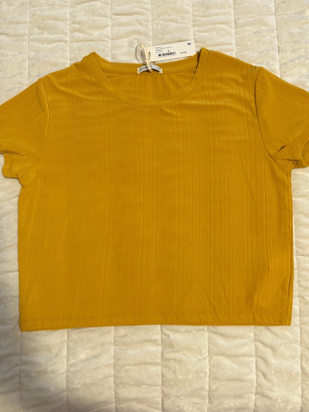 Mustard Ribbed Short Sleeve Tee